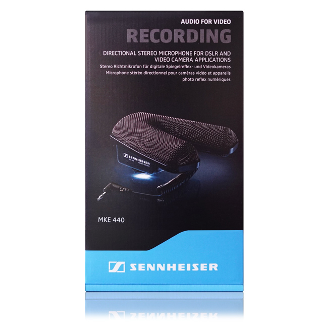 AUDIO FOR VIDEORECORDIGDIRECTIONAL STEREO MICROPHONE FOR DSLR ANDVIDEO CAMERA APPLICATIONSStereo  für digitale Spiegelreflex- und VideokamerasMicrophone  directionnel pour caméras vidéo et appareilsphoto reflex numériquesMKE 440SENNHEISERN